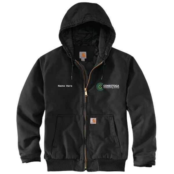21. Embroidered Carhartt Loose Fit Washed Duck Quilt Lined Active Jacket - 104050 Thumbnail